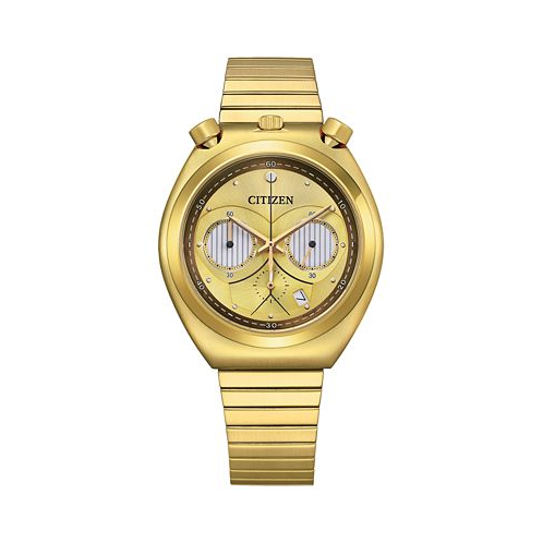 Citizen Mens Chronograph Star Wars C-3PO Gold-Tone Stainless Steel Bracelet Watch 38mm
