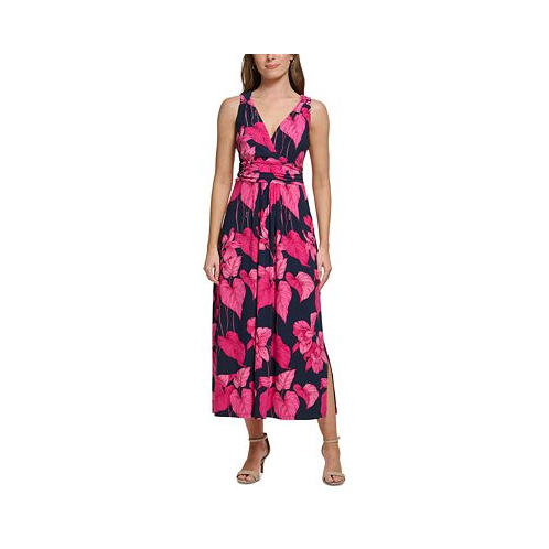 Tommy Hilfiger Womens Floral Empire-Waist Maxi Dress