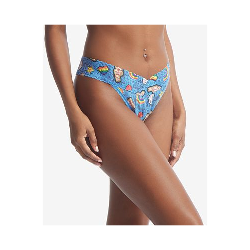 Hanky Panky Womens Printed Daily Lace Original Rise Thong Underwear