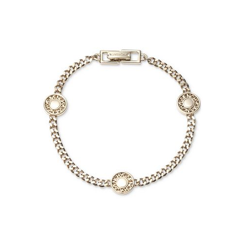 Givenchy Gold-Tone Logo Coin Chain Link Bracelet