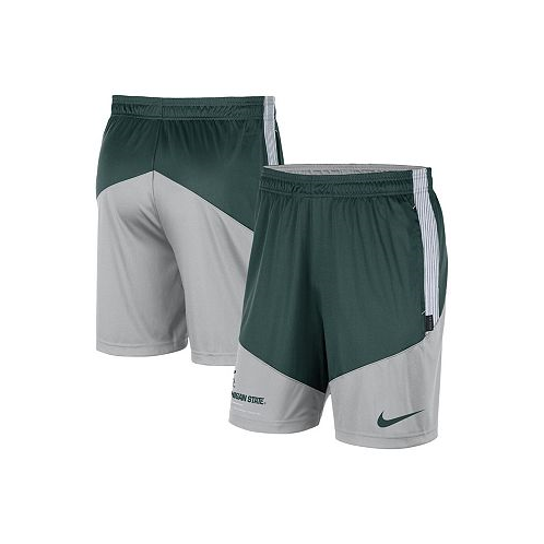 Nike Mens Green Gray Michigan State Spartans Team Performance Knit Shorts