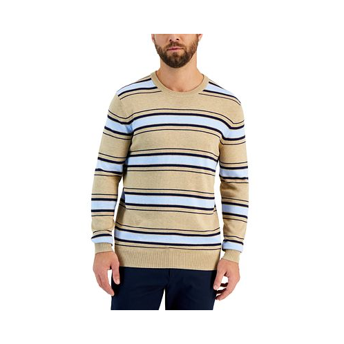 Club Room Mens Elevated Striped Long Sleeve Crewneck Sweater
