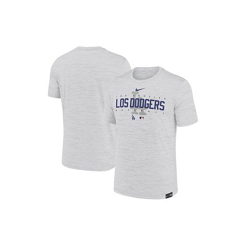 Nike Mens Gray Los Angeles Dodgers City Connect Velocity Practice Performance T-shirt