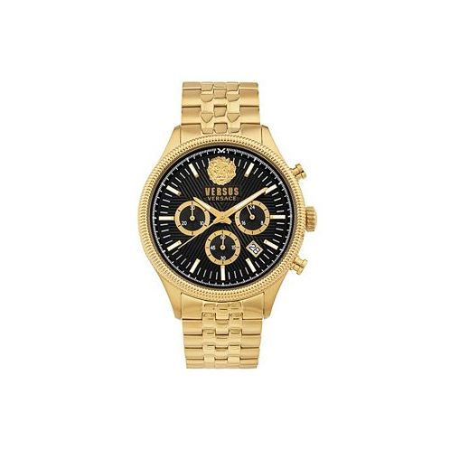 Versus Versace Mens Chronograph Date Quartz Colonne Gold-Tone Stainless Steel Bracelet 44mm