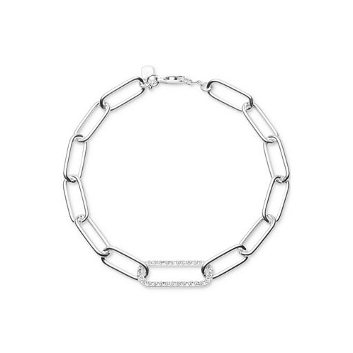 Ralph Lauren Crystal Pave Open Link Chain Bracelet in Sterling Silver