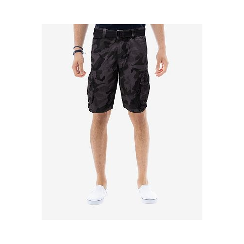 X-Ray Mens Belted Double Pocket Cargo Shorts