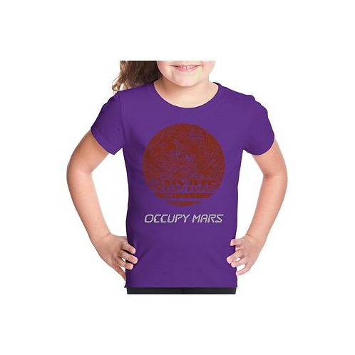 LA Pop Art Big Girls Word Art T-shirt - Occupy Mars