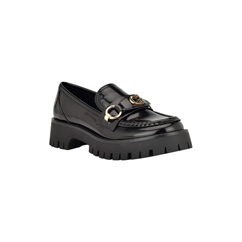 GUESS Womens Almost Slip-On Lug Sole Round Toe Bit Loafer