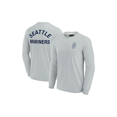 Fanatics Signature Mens and Womens Gray Seattle Mariners Super Soft Long Sleeve T-shirt