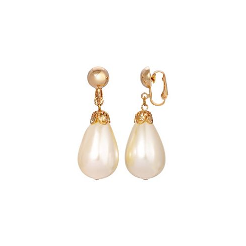 2028 Acrylic Imitation Pearl Drop Clip Earrings