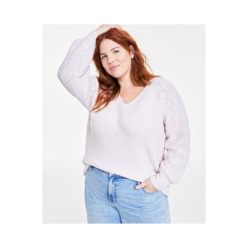 On 34th Plus Size V-Neck High-Low Sweater