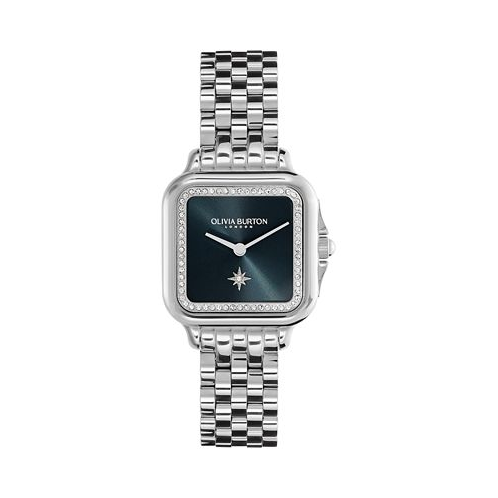 Olivia Burton Womens Grosvenor Silver Stainless Steel Watch 28mm