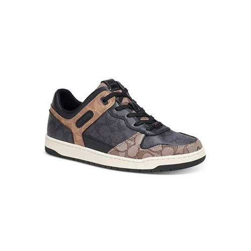 COACH Mens C201 Low-Top Sneakers in Signature Canvas