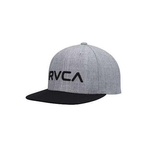RVCA Big Boys and Girls Heathered Gray Black Logo Twill Snapback Hat