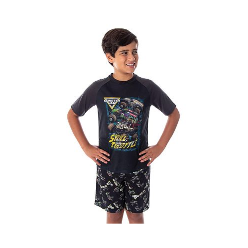 Monster Jam Boys Skull Throttle Monster Truck Shirt And Shorts 2 Piece Pajama Set (MD 8)
