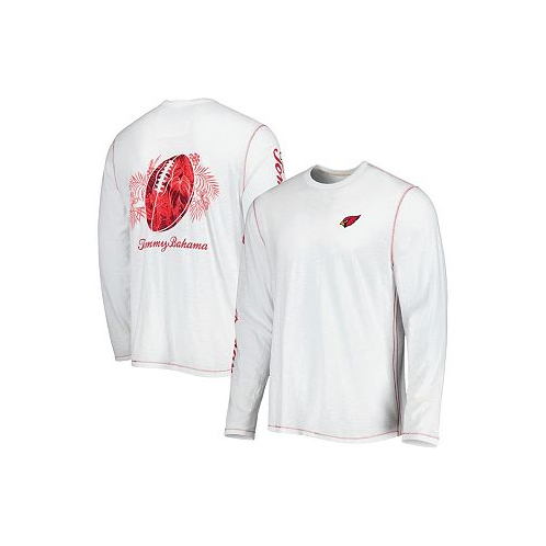 Tommy Bahama Mens White Arizona Cardinals Laces Out Billboard Long Sleeve T-shirt