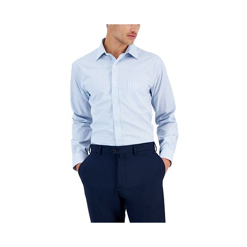 Brooks Brothers Mens Regular Fit Non-Iron Blue Check Dress Shirt