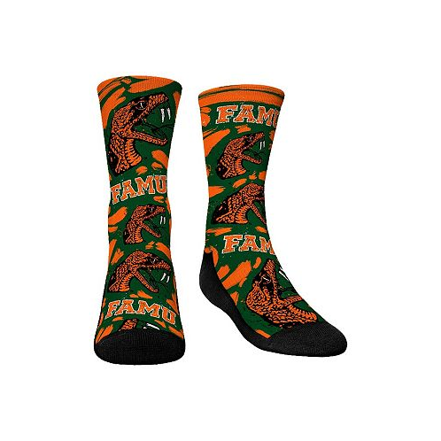 Rock Em Youth Boys and Girls Socks Florida A&M Rattlers Allover Logo and Paint Crew Socks