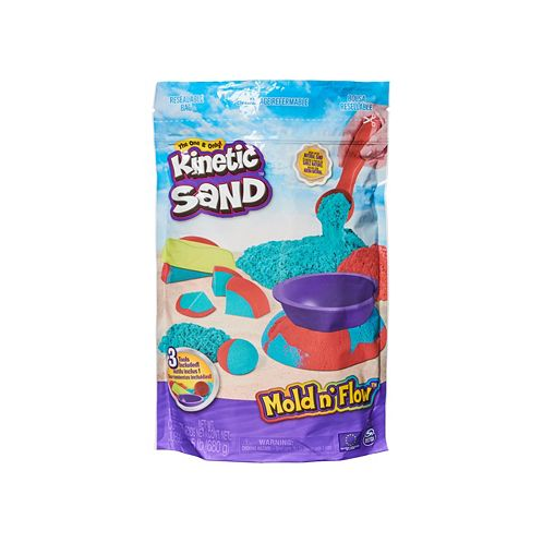 Kinetic Sand Mold N Flow 1.5 Red and Teal Play Sand 3 Tools Sensory Toys for Kids Ages 3 Plus