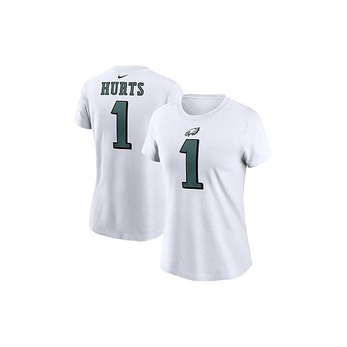 Nike Womens Jalen Hurts White Philadelphia Eagles Player Name and Number T-shirt