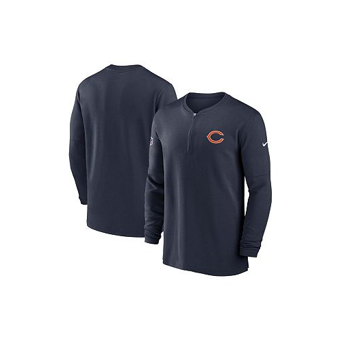 Nike Mens Navy Chicago Bears 2023 Sideline Performance Long Sleeve Quarter-Zip Top