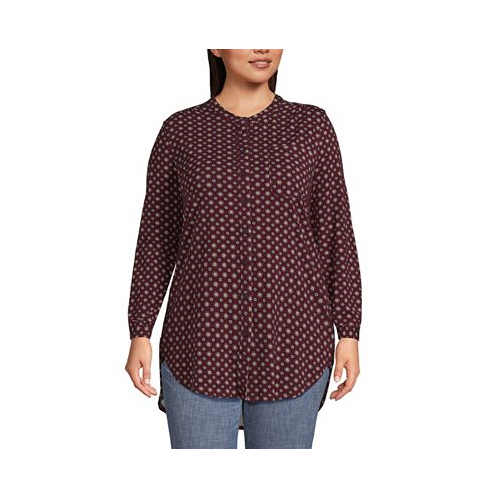 Lands End Plus Size Long Sleeve Jersey A-line Tunic