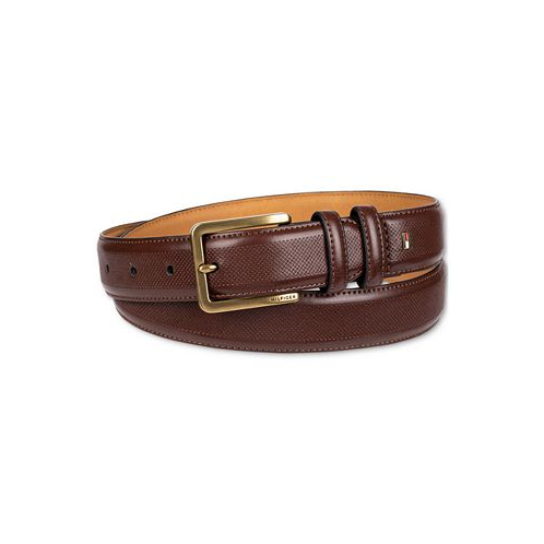 Tommy Hilfiger Mens Double-Loop Feather-Edge Belt