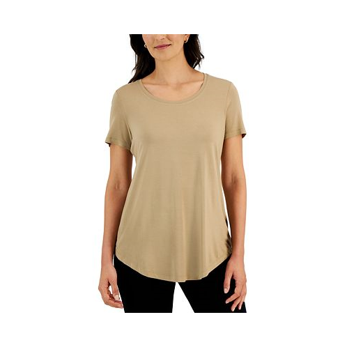 JM Collection Womens Short Sleeve Scoop-Neck T-Shirt
