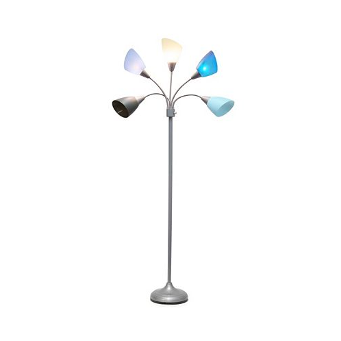 All The Rages Simple Designs 5 Light Adjustable Gooseneck Floor Lamp with Shades