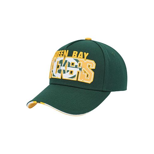Outerstuff Big Boys and Girls Green Green Bay Packers On Trend Precurved A-Frame Snapback Hat