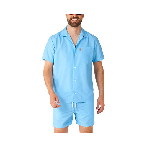 OppoSuits Mens Short-Sleeve Cool Blue Shirt & Shorts Set