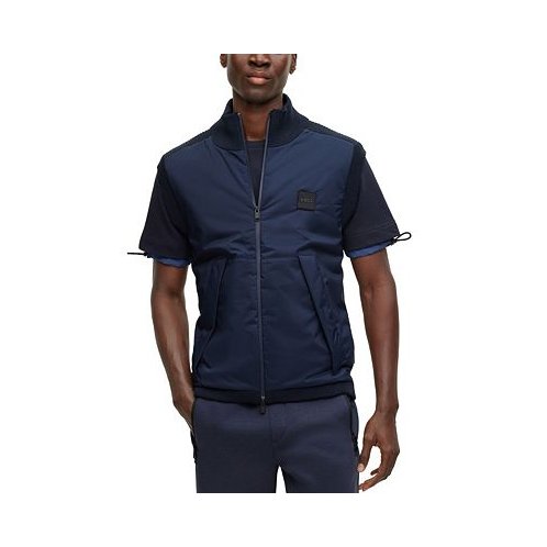 Hugo Boss Mens Logo Patch Regular-Fit Gilet Vest