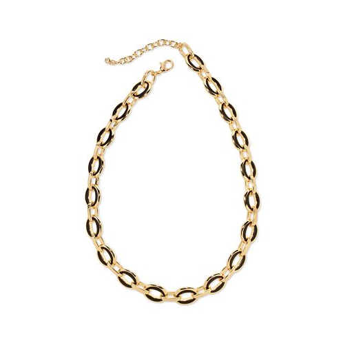 On 34th Gold-Tone & Color Chunky Link Collar Necklace 17 + 2 extender