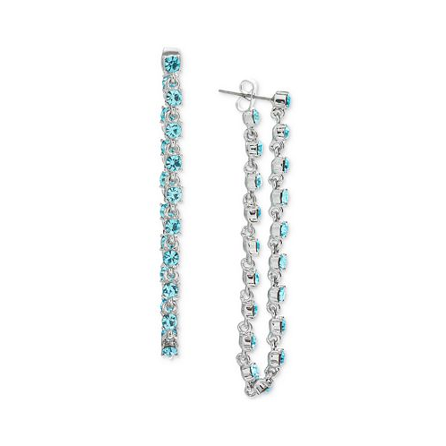 On 34th Crystal Stone Chain Drop Earrings