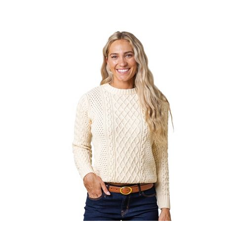Hope & Henry Womens Cable Knit Fisherman Sweater
