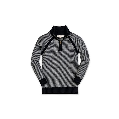 Hope & Henry Boys Organic Long Sleeve Half Zip Raglan Contrast Sweater Infant