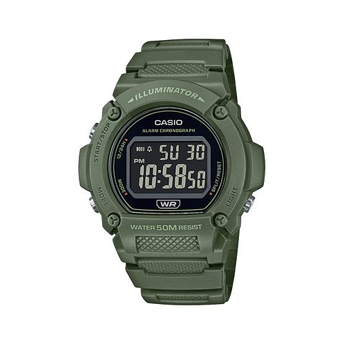 Casio Mens Digital Green Resin Strap Watch 47mm