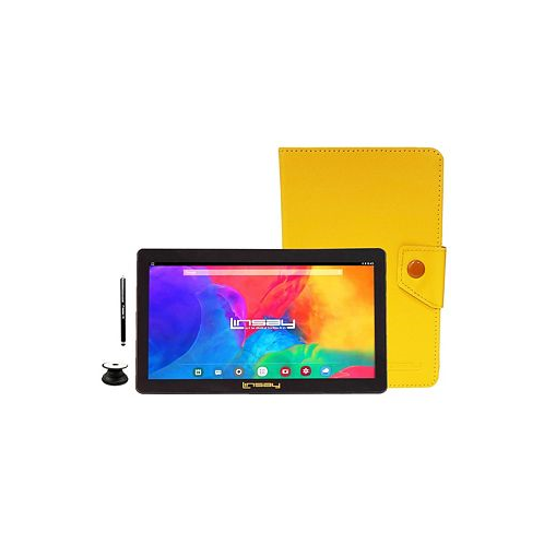 LINSAY New 7 Tablet Bundle with Yellow Case Pop Holder and Pen Stylus 64GB Newest Android 13