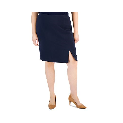 Tahari ASL Plus Size Slit-Front Zip-Back Pencil Skirt
