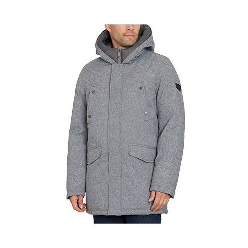 Sam Edelman Mens Three-Quarter Hooded Parka Coat