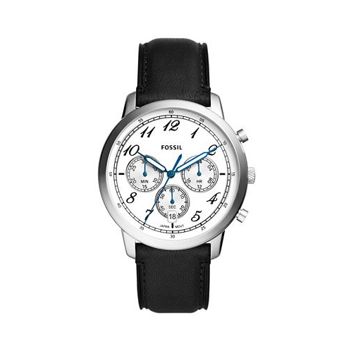 Fossil Mens Neutra Chronograph Black Leather Watch 44mm