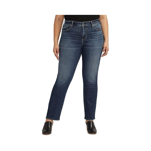 Silver Jeans Co. Plus Size Avery High-Rise Curvy-Fit Straight-Leg Denim Jeans