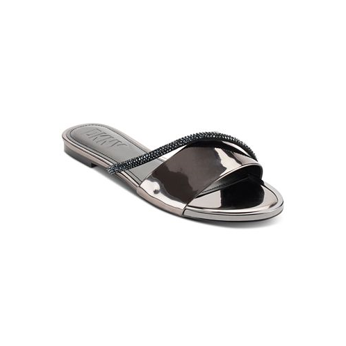 DKNY Womens Tali Slip-On Embellished Slide Sandals