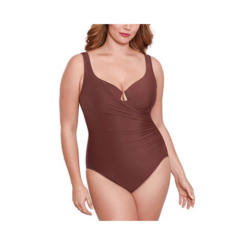 Miraclesuit Plus Size Escape Underwire Allover-Slimming Wrap One-Piece Swimsuit