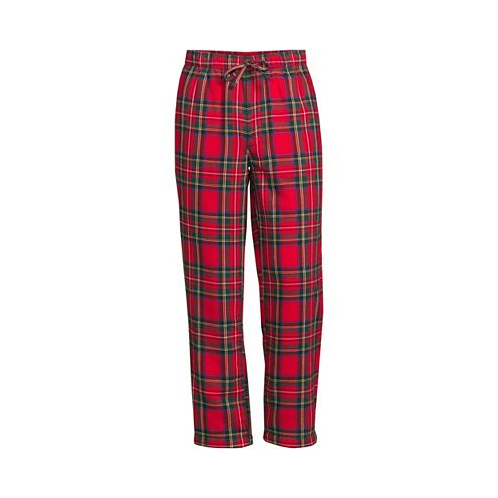 Lands End Mens Tall High Pile Fleece Lined Flannel Pajama Pant