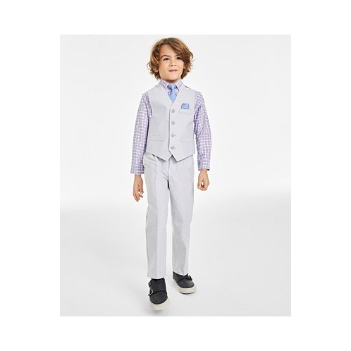 Nautica Toddler Boys Machine Washable Oxford Vest Shirt Pant Necktie and Pocket Square 5 Piece Set