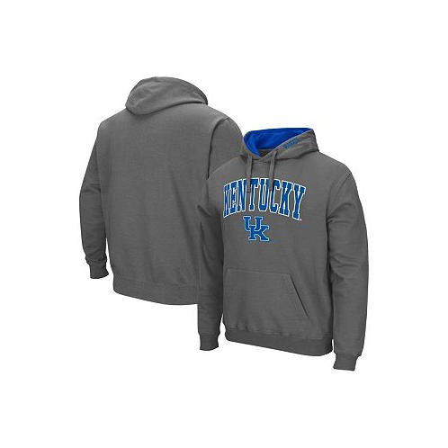 Colosseum Mens Charcoal Kentucky Wildcats Arch & Team Logo 3.0 Pullover Hoodie
