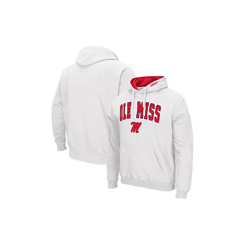 Colosseum Mens White Ole Miss Rebels Arch & Team Logo 3.0 Pullover Hoodie