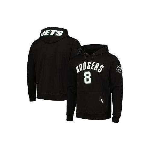 Pro Standard Mens Aaron Rodgers Black New York Jets Player Name and Number Pullover Hoodie