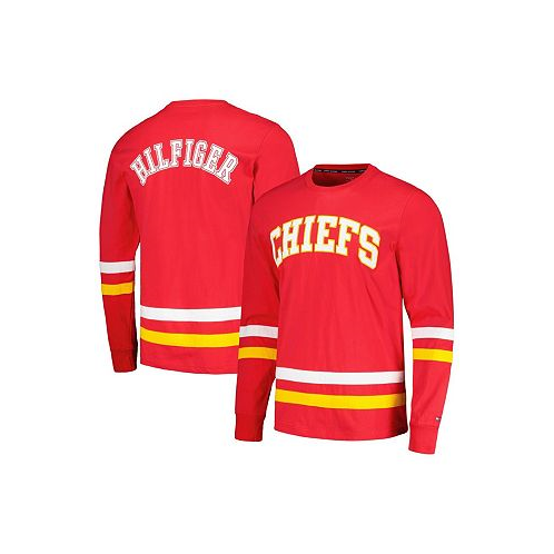 Tommy Hilfiger Mens Red Gold Kansas City Chiefs Nolan Long Sleeve T-shirt